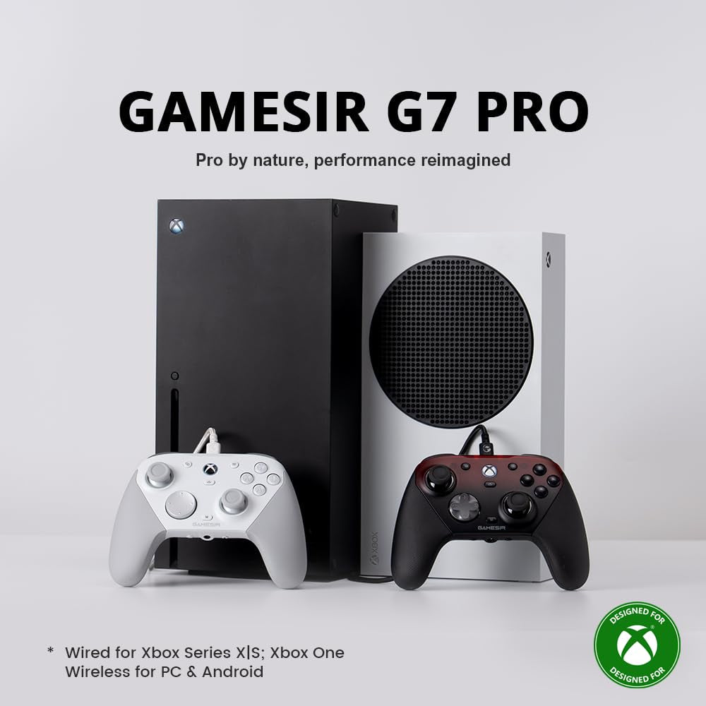 G7 Pro Wired Controller for Xbox Series X|S, Xbox One, Wireless Gamepad for Pc&Android with TMR Sticks, Hall Effect Analog Triggers, 1000Hz Polling Rate, 3.5Mm Audio Jack - Black