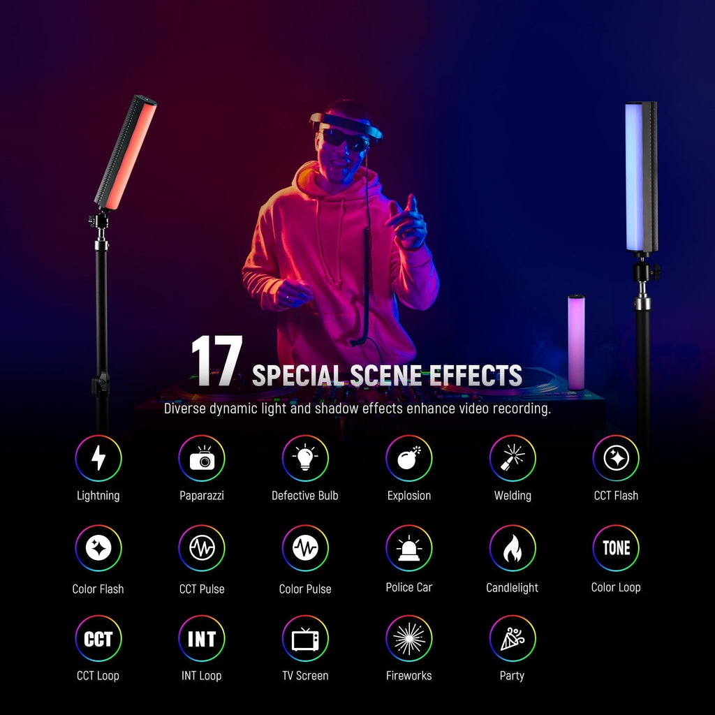 NEEWER TL21C RGB Magnetic Light Wand with APP Control